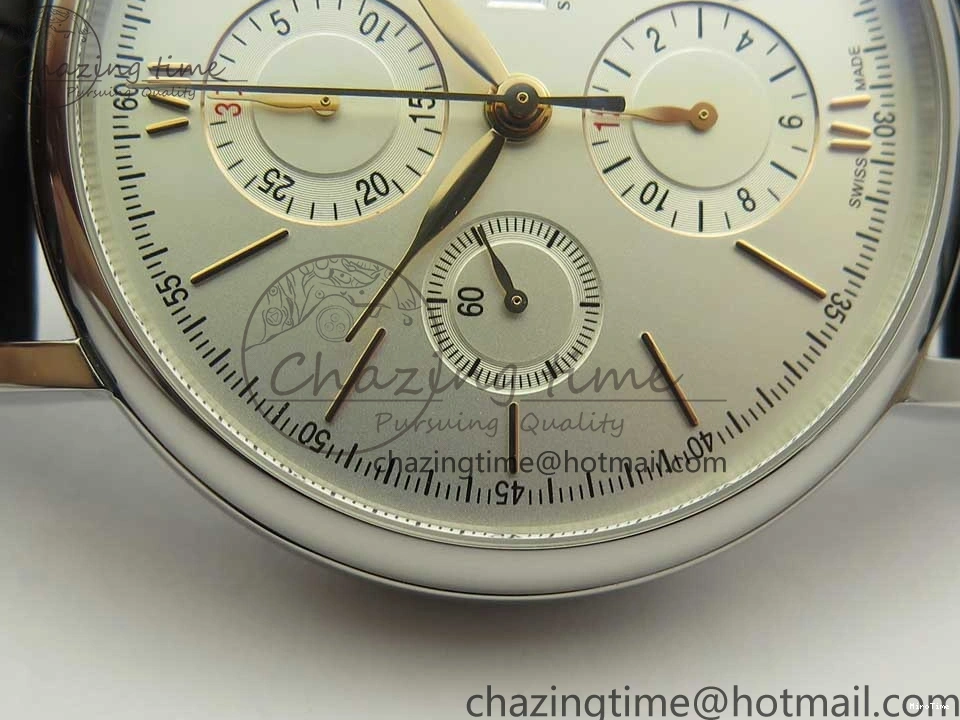 MIROTIME 0129 Snug Portofino IW391022 SS ZK 1:1 Best Edition White Dial Gold Markers On Black Leather Strap A 7130